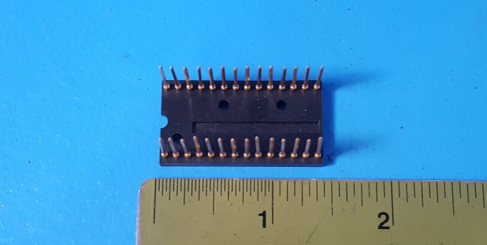 (2 PCS)IC SOCKET, 28 PIN DIP SOCKET, 0.6" WIDE,AUGAT, WIRE WRAP, GOLD
