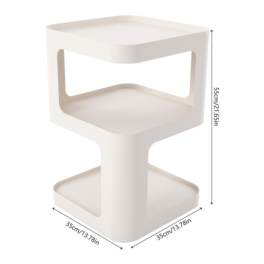 3 Tier Side Table Modern Coffee Table Sofa Bedside Table Storage Organizer White
