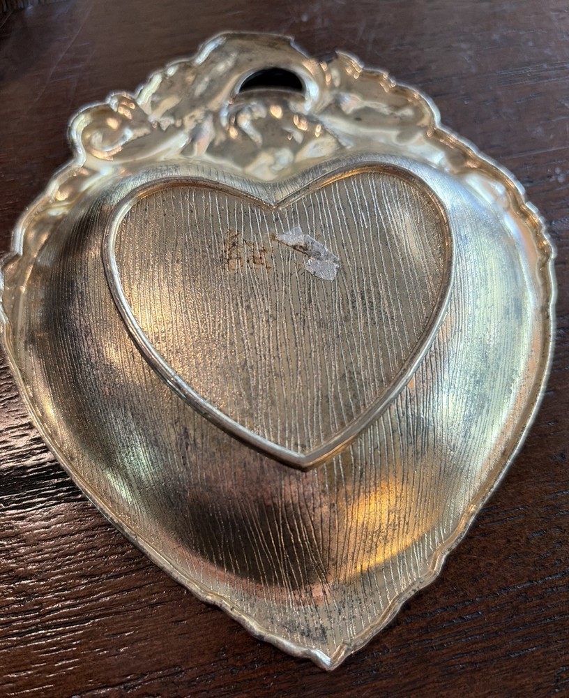 Silver Plate Heart Shape Trinket Dish 6” X 4.75”