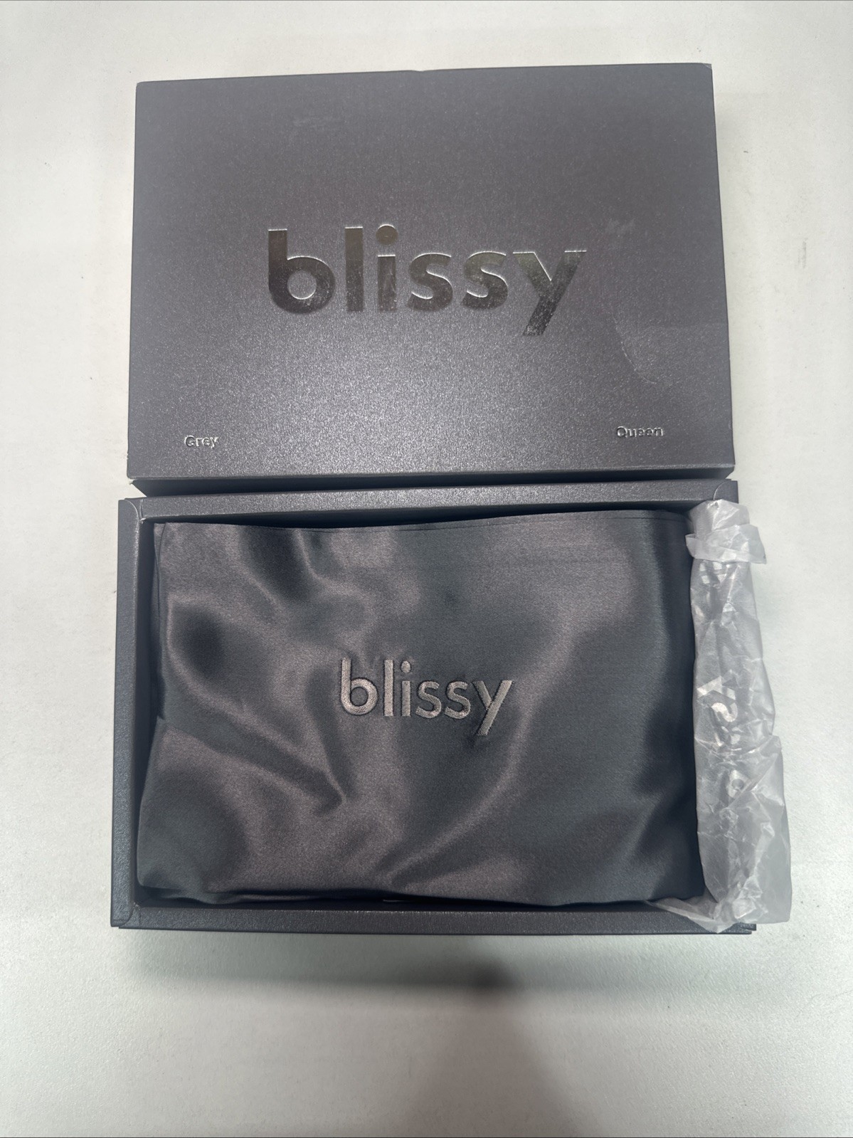 Blissy Grey  100% Pure Mulberry Silk Pillowcase Queen