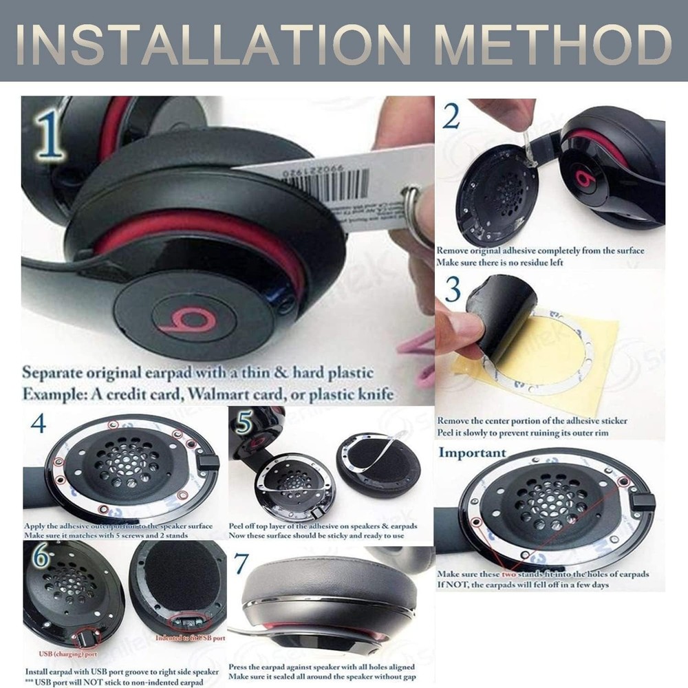 Studio 2/3 Replacement Ear Pads Cushions for Beats Studio 2 & Studio 3(B0500 ...