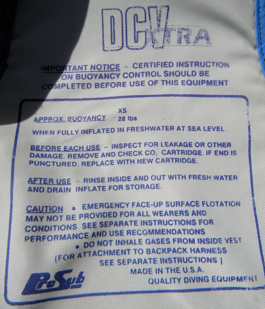 ProSub DCV Xtra Diving Vest Buoyancy Compensator (XS)