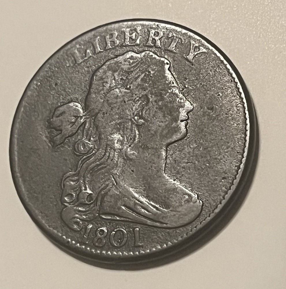 1801 Draped Bust Large cent 1 /0100 corrected fraction , Fine