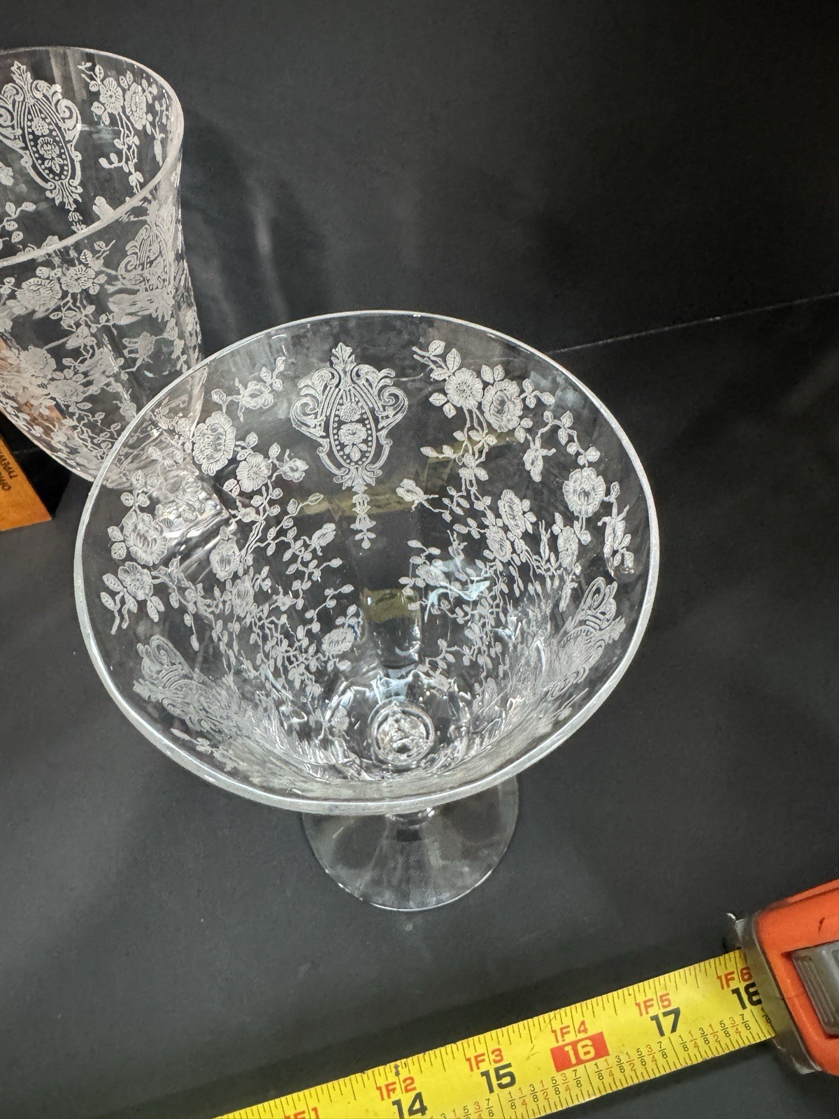 Vintage Cambridge Rose Point Etched Glassware. Mint!