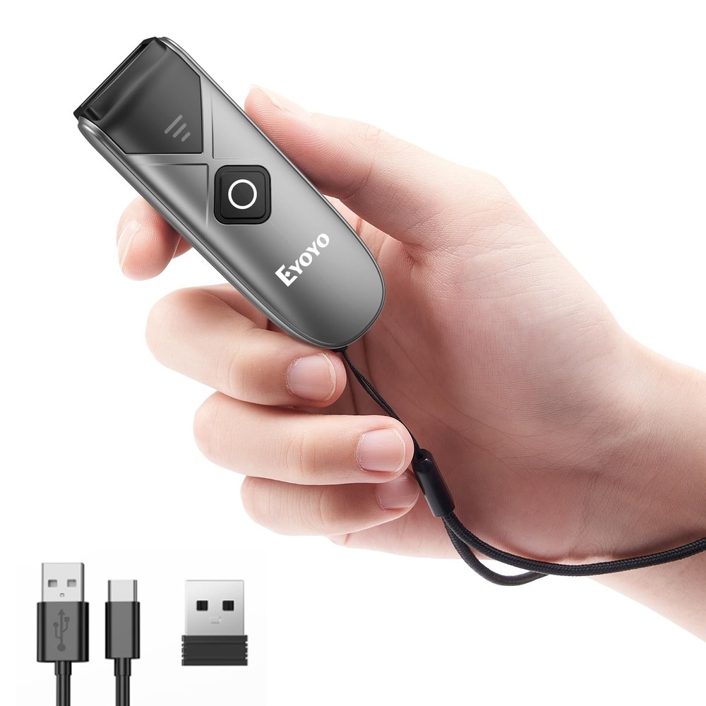 Eyoyo Bluetooth 2D&1D Barcode Scanner, Portable Wireless Mini Barcode Reader ...
