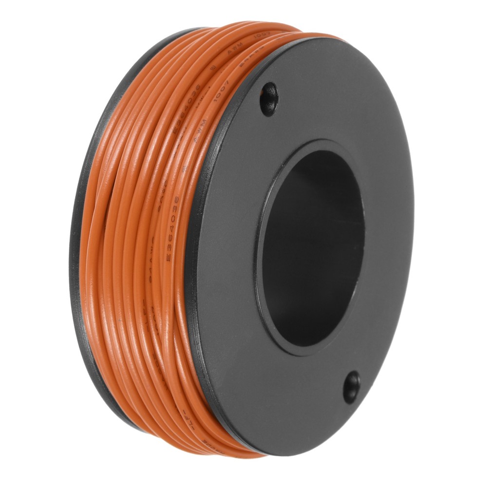24AWG Stranded Wire PVC Hookup 15M/49ft Orange, Electrical Wire UL1007 Spool
