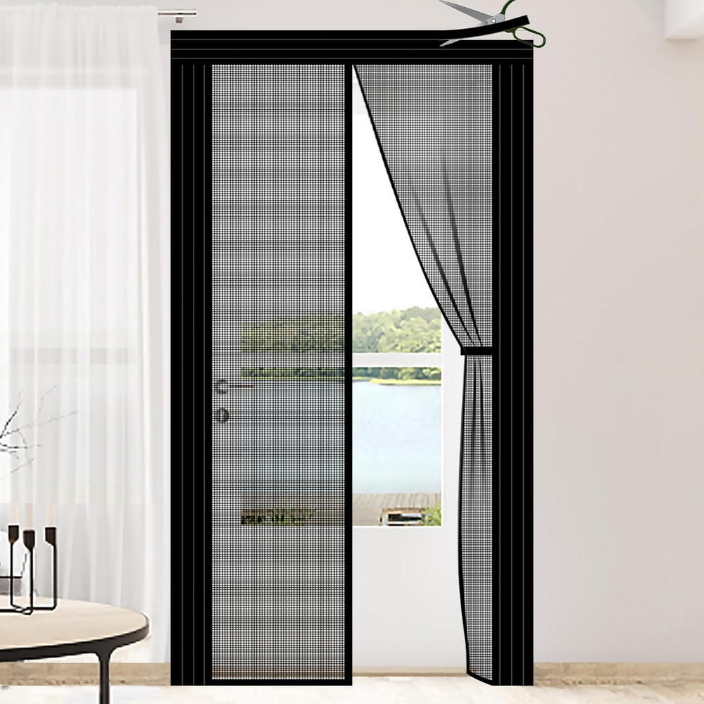 DIY Adjustable Magnetic Screen Door Fit Doors Size Width 29" - 34" Height 79" -