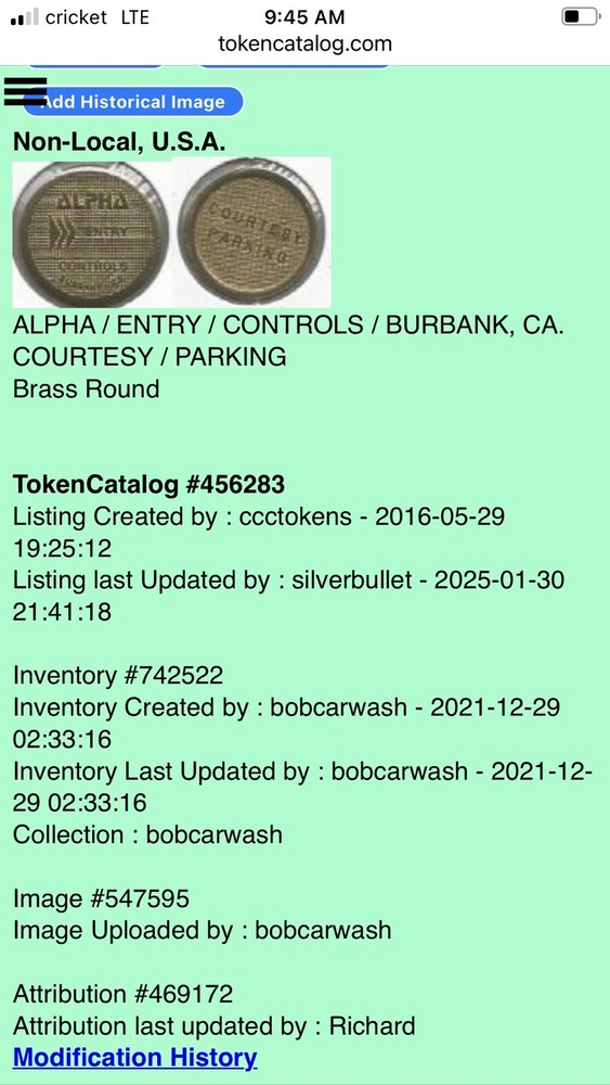 Parking Token - Alpha Entry Controls - Burbank, California