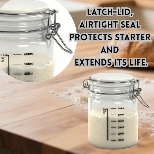 Complete Sourdough Starter Kit - Bread Baking Supplies, Proofing Basket & Scale,