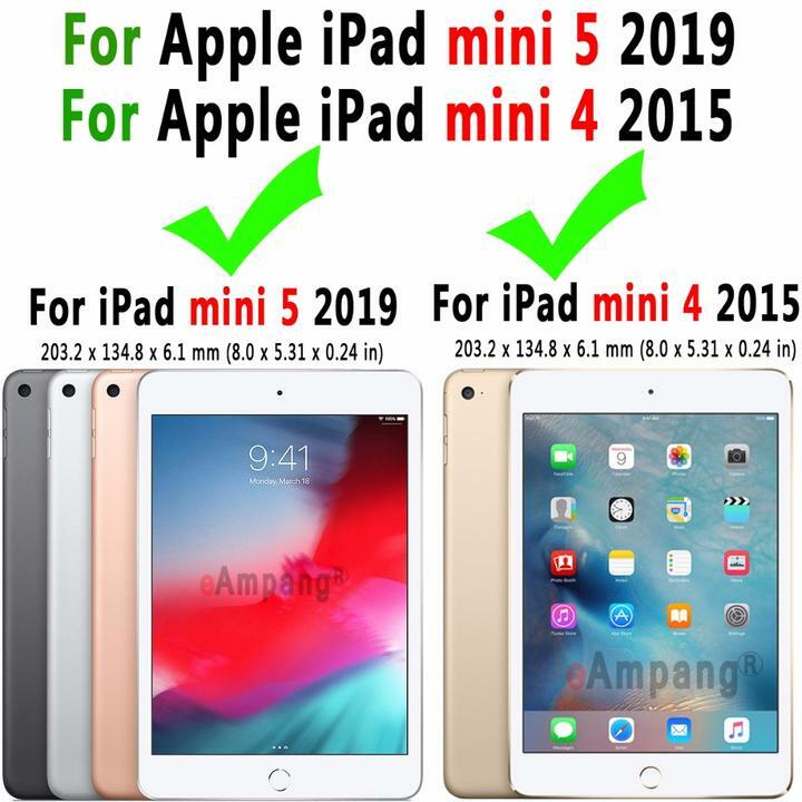 For iPad Mini 4 5 Smart Cover Leather 360 Rotating Stand Case + Screen Protector