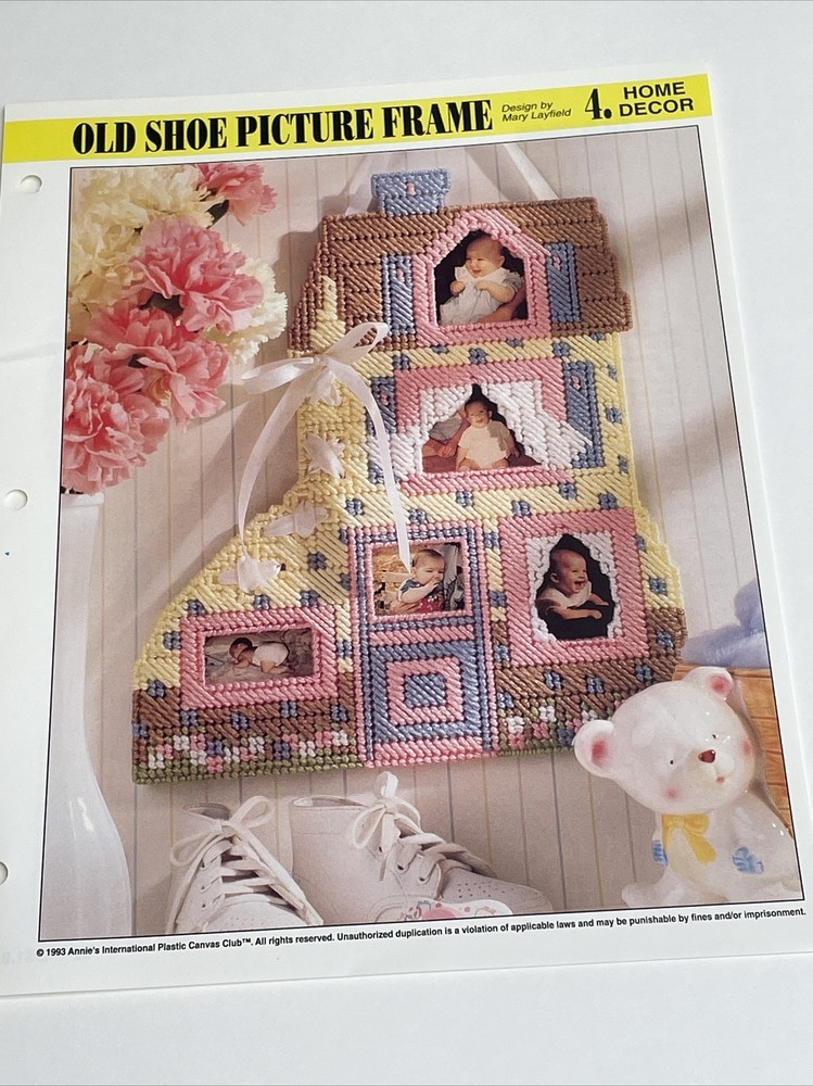 Old Shoe Picture Frame Annie's Attic Plastic Canvas Pattern