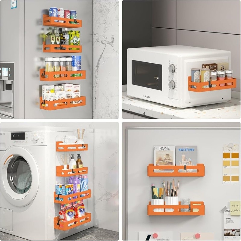 Magnetic Spice Rack Storage Organizer Refrigerator Space Saving Kitchen Solution