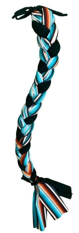 Teal Serape Braid-in Lycra Tail Bag