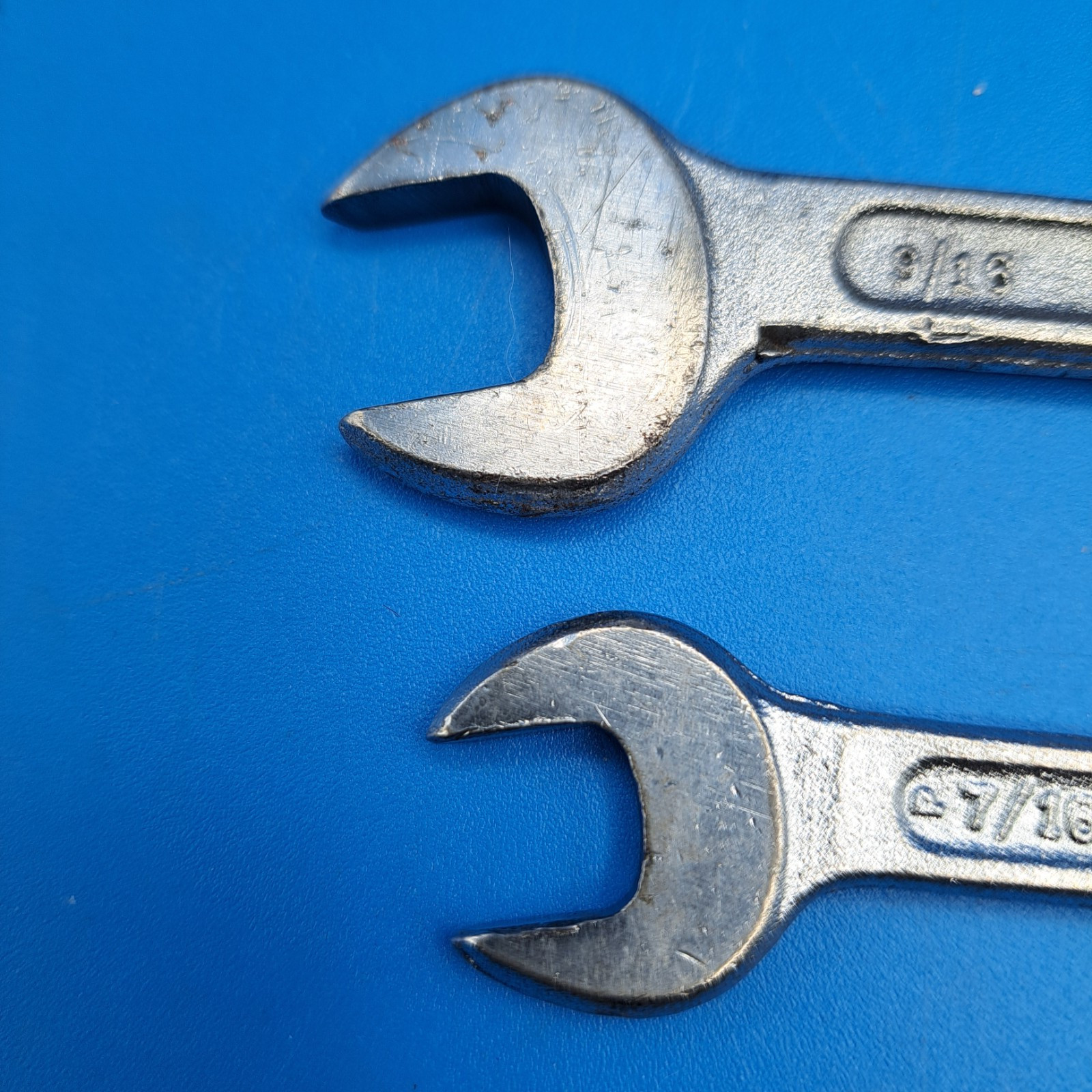 2 Dunlap Open End Wrenches, (3/8 x 7/16") ( 1/2 x 9/16"), Forged in USA