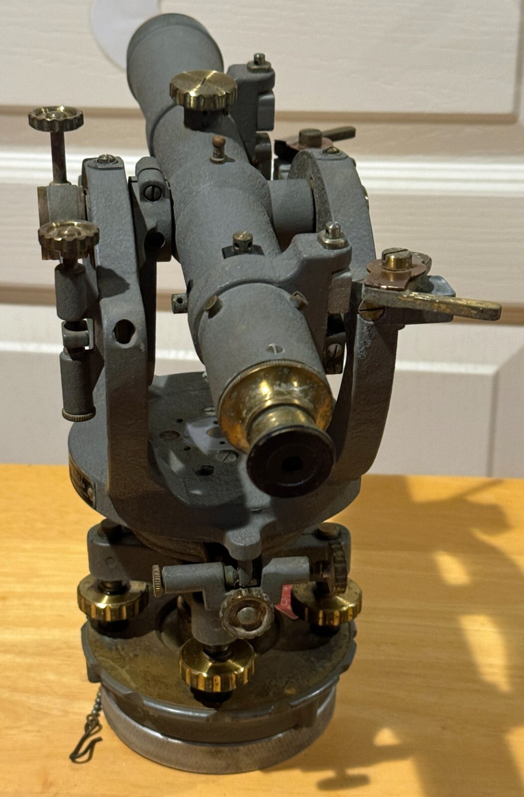 Vintage - David White - IMPROVED Surveying TRANSIT low serial #- w old wood box