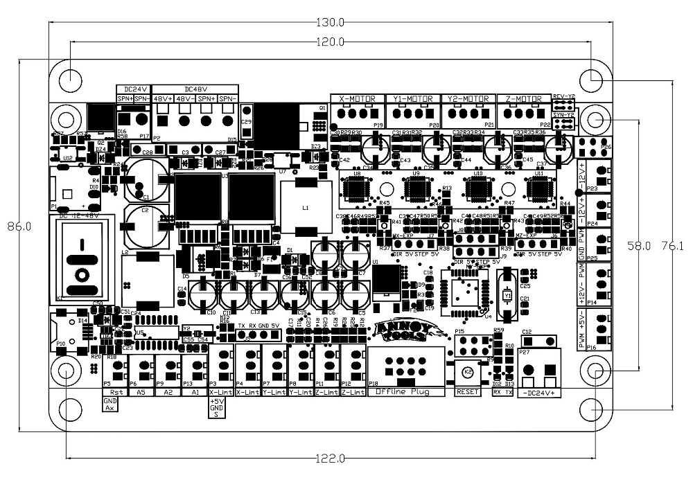 USB GRBL Controller Driver Board 3 Axis Stepper Motor Double For CNC Engraving