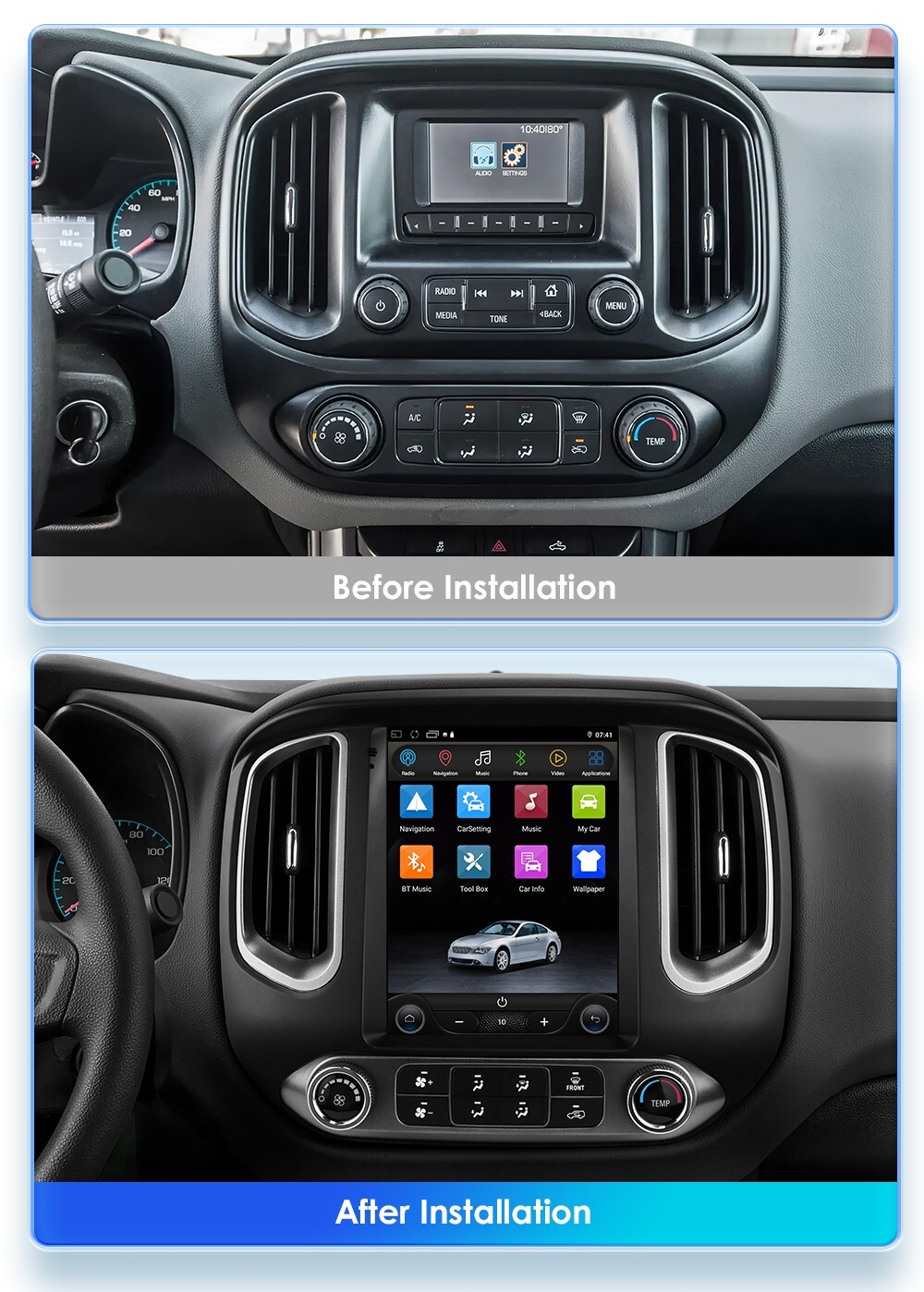 9.7" For Chevrolet Colorado GMC Canyon 15~18 Android Navigation Car GPS Stereo