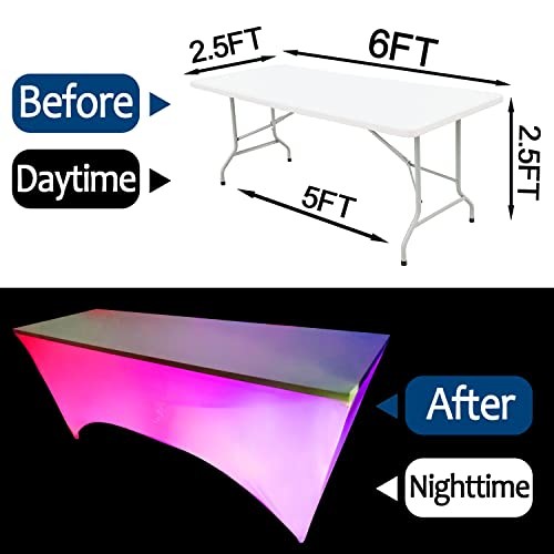 Pack Glow 6FT Fitted Tablecloth, Folding Table Cloth, Rectangle Spandex 2