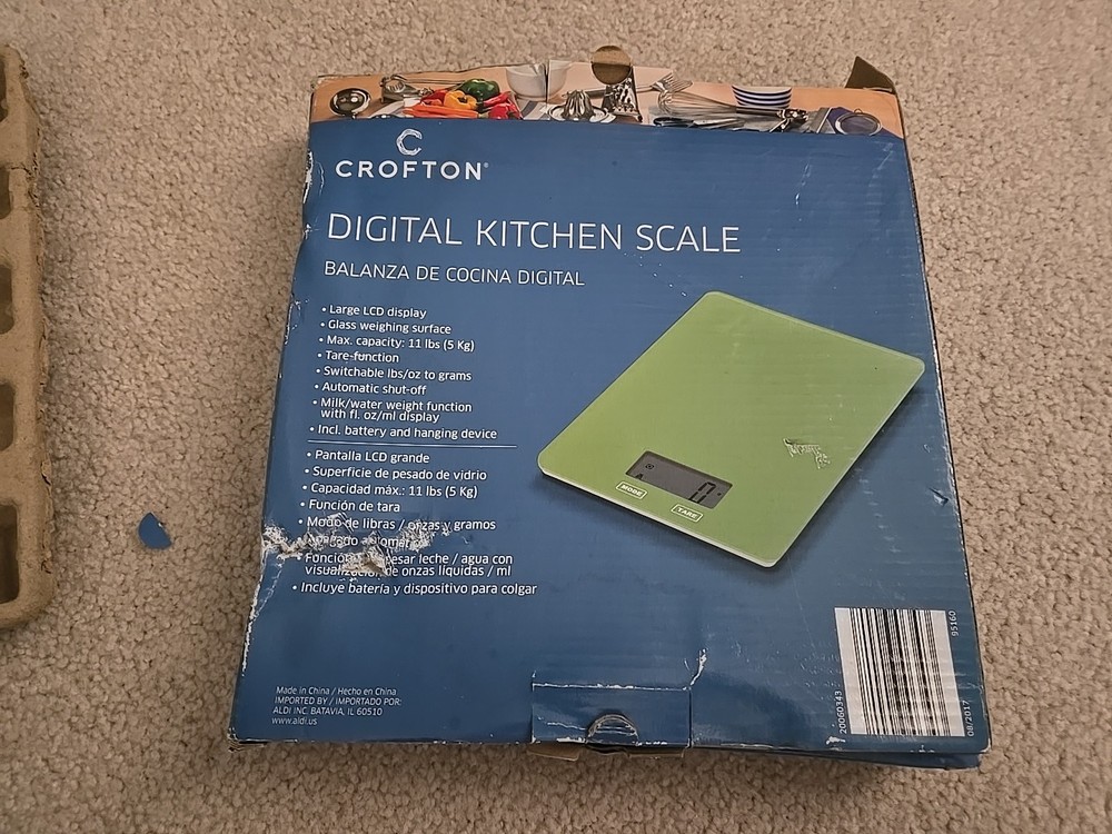 Crofton Digital Kitchen Scale - Green 11 Lbs Capacity