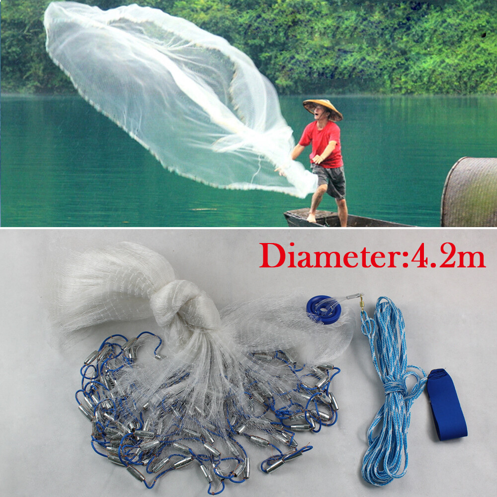 14ft Cast Net Quick Throw Mesh，Mesh Fishing Catch Net