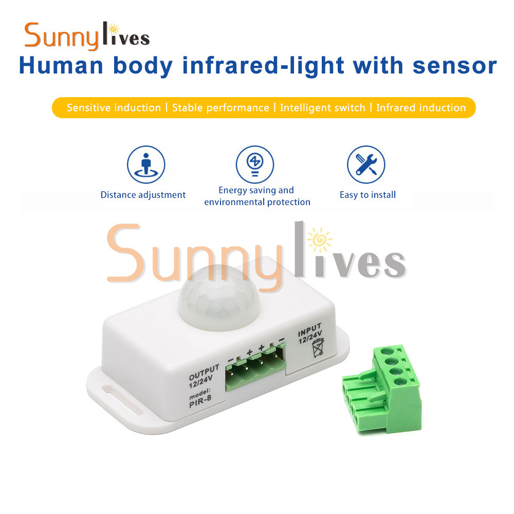 Automatic DC 12V-24V 6A/8A infrared PIR Motion Sensor Switch For LED Strip Light