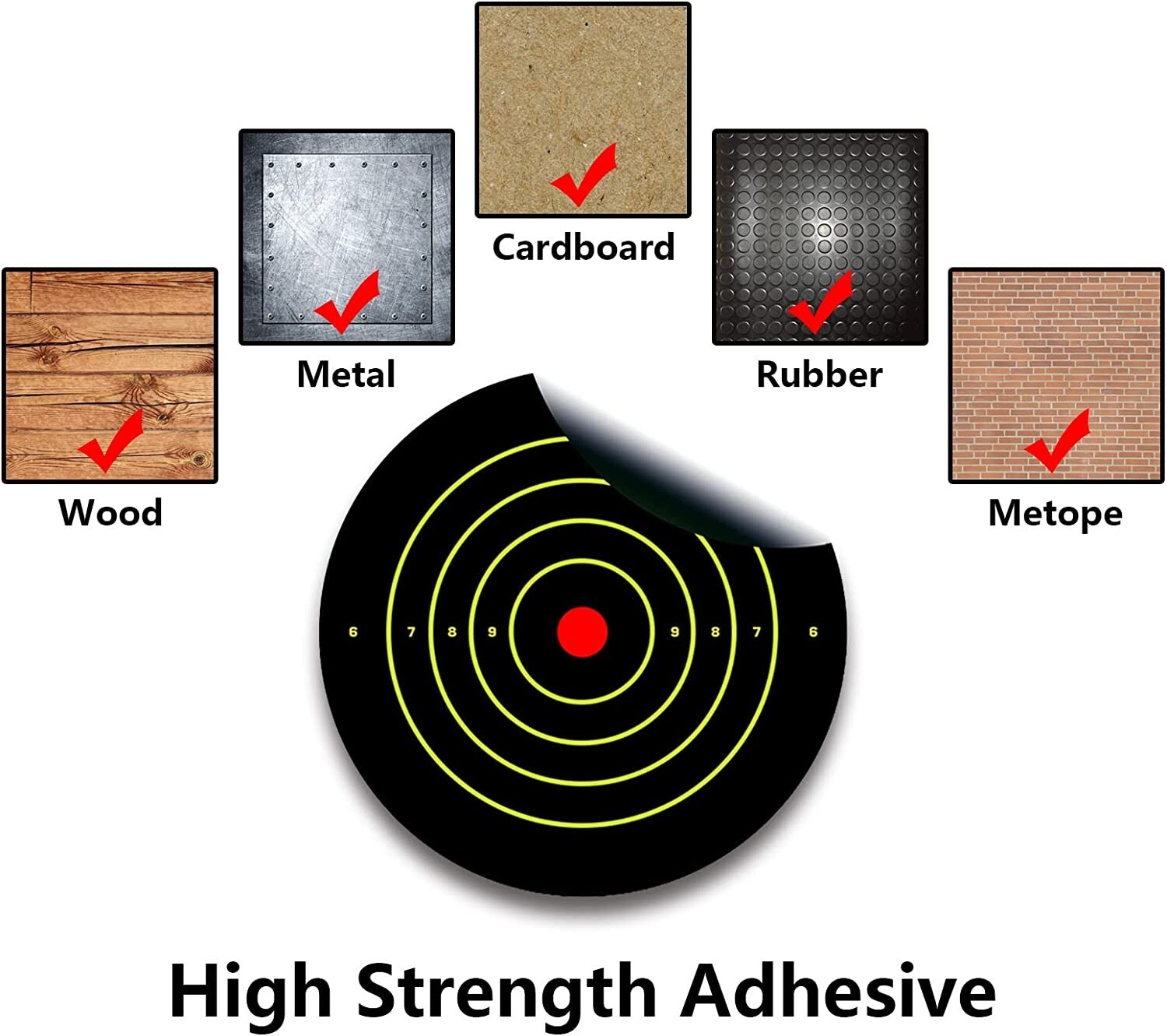 60 Pack 8" Stick Splatter Reactive Self Adhesive Paper Shooting Targets