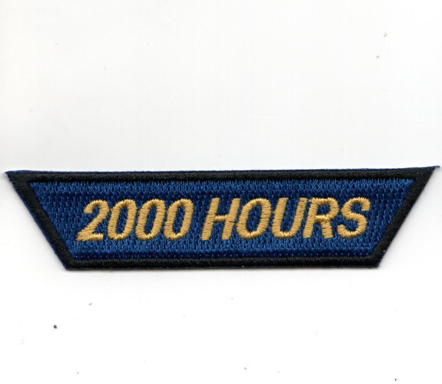 3.8" NAVY 2000 HOURS TAB HISTORICAL EMBROIDERED PATCH