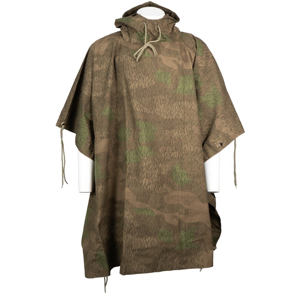 Modern WW2 Inspired Reversible Poncho - Dull Splinter Camo-German Army-Outdoor