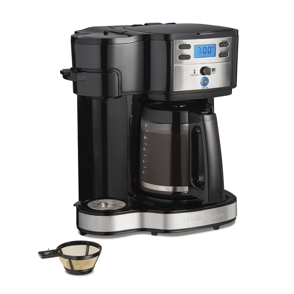 HOT 2-Way Programmable Coffee Maker, Single Serve Coffee Maker & 12-C