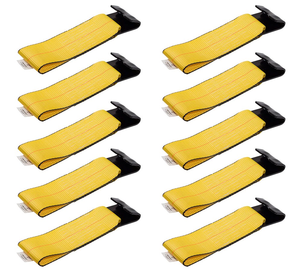 10PK 4"x11" Replacement Fixed End Tie Down Strap w/Flat Hook & Bolt Loop 5400lbs