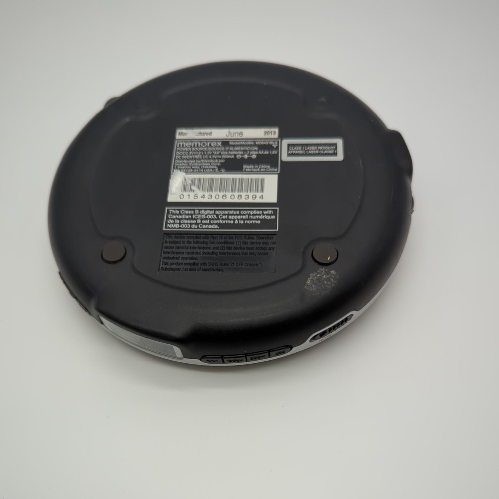 Memorex MD6451BLK Portable CD player W/ Anti-Skip Buffer - Tested Working