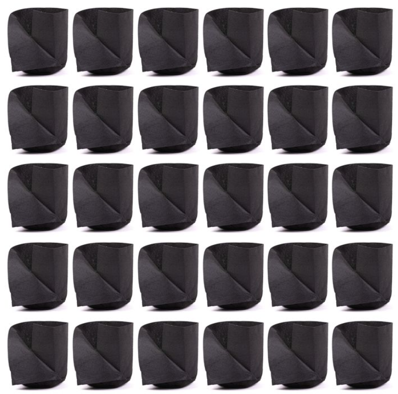 30 Basic 1/2-Gallon Basic Transplanter Grow Bags/Fabric Pots Black 6H x 5D