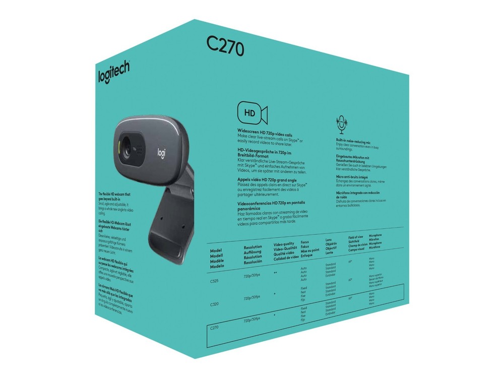 Logitech C270 720p HD Webcam with Built-in Mic
