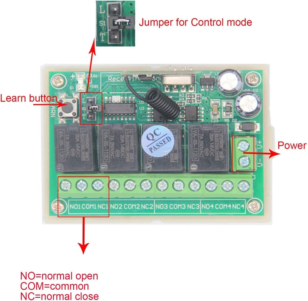 12V 4 Channels 433Mhz Wireless Remote Control Switch with Industrial...