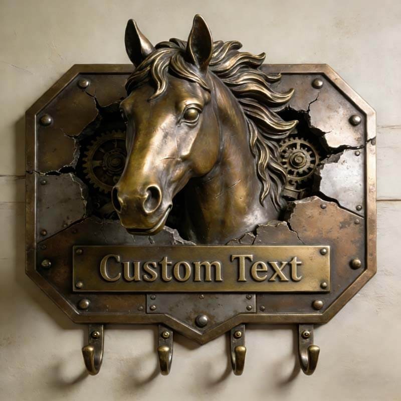 Personalized Horse Head Wall Hook key holder