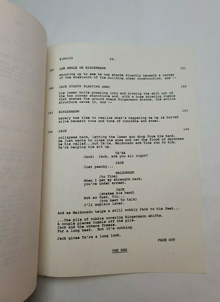 SOMETHING IS OUT THERE / Frank Lupo 1988 PILOT TV Script, Horror "Gladiator"