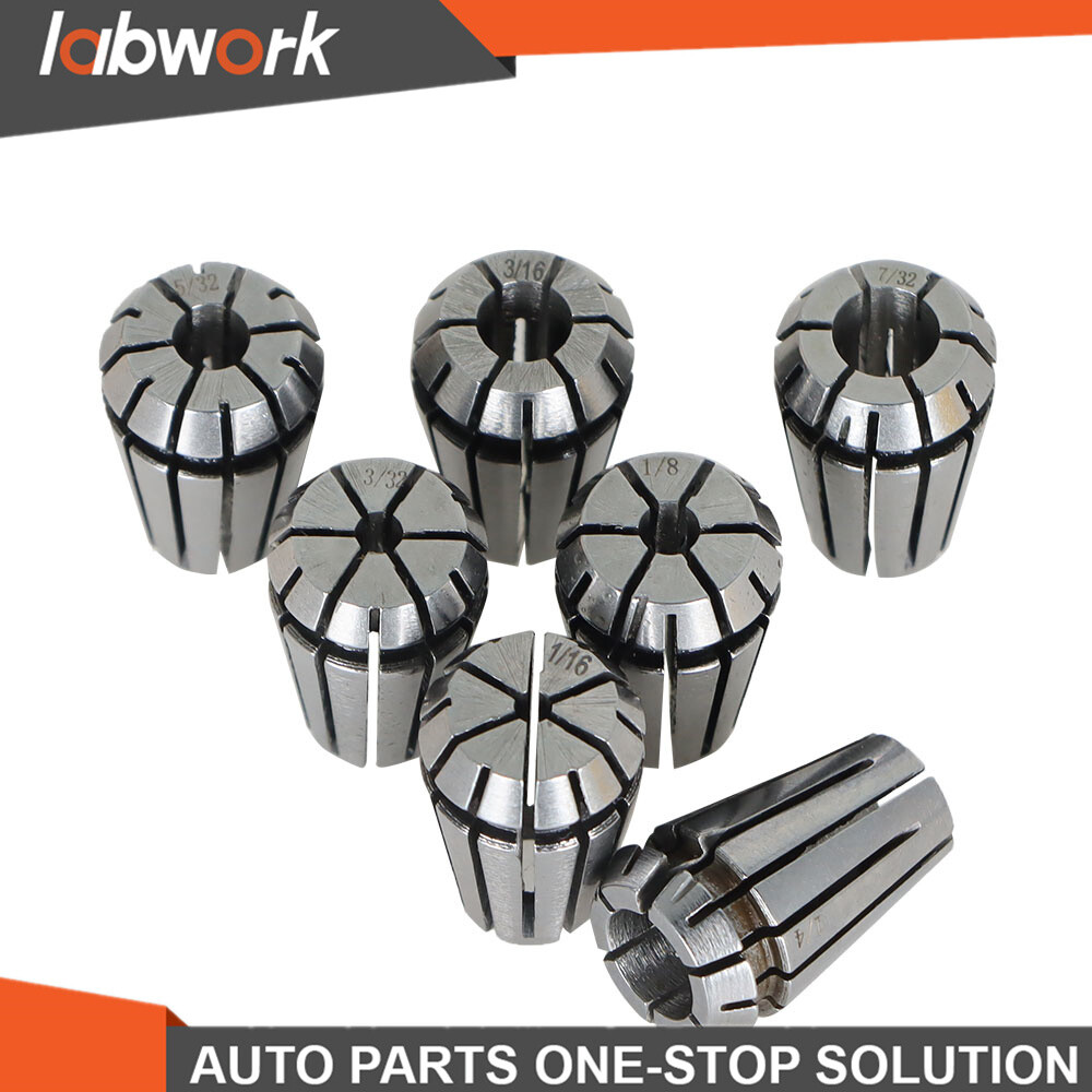 Labwork 7PCS ER11 Spring Collet Set 1/16"-1/4" Chuck For Machine Lathe Milling