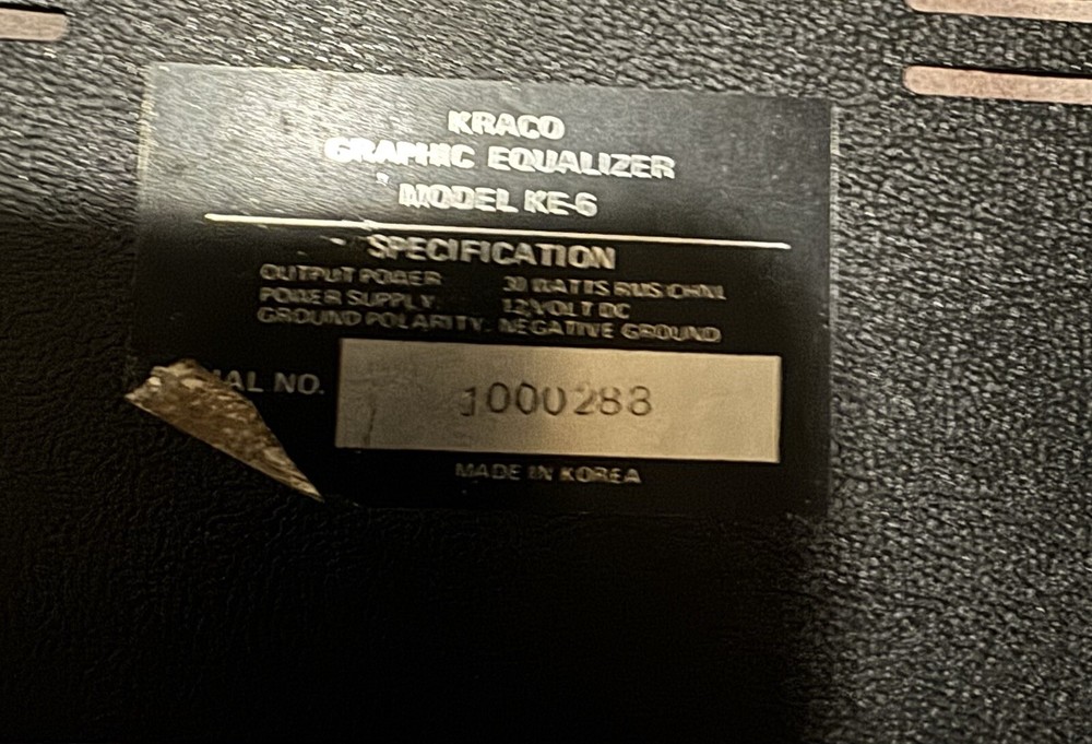 Kraco KE-6A Equalizer