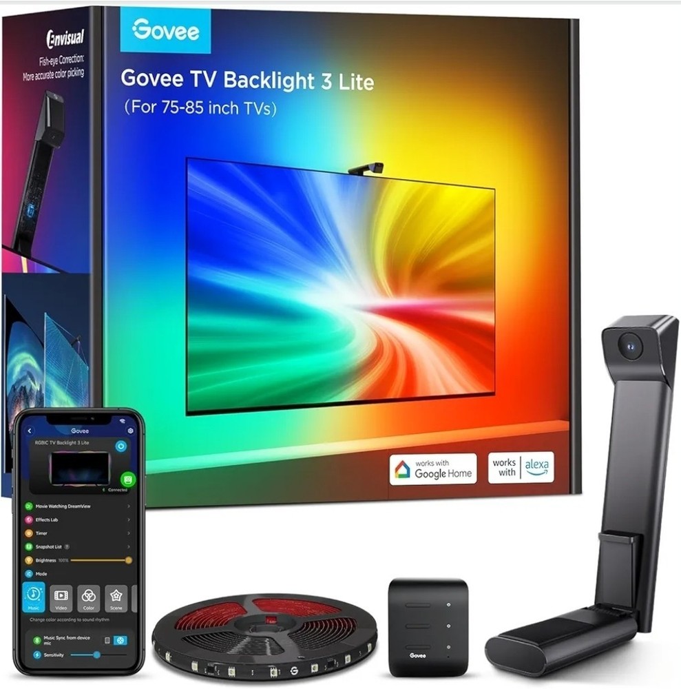 Govee TV Backlight 3 Lite with Fish-Eye Correction Function Sync 75-85" TVs