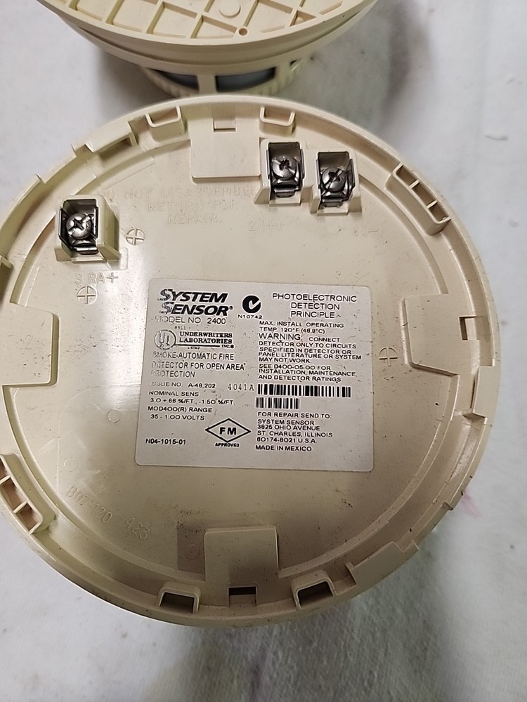 (243) 2 System Sensor Smoke Detectors Model 2400. Untested
