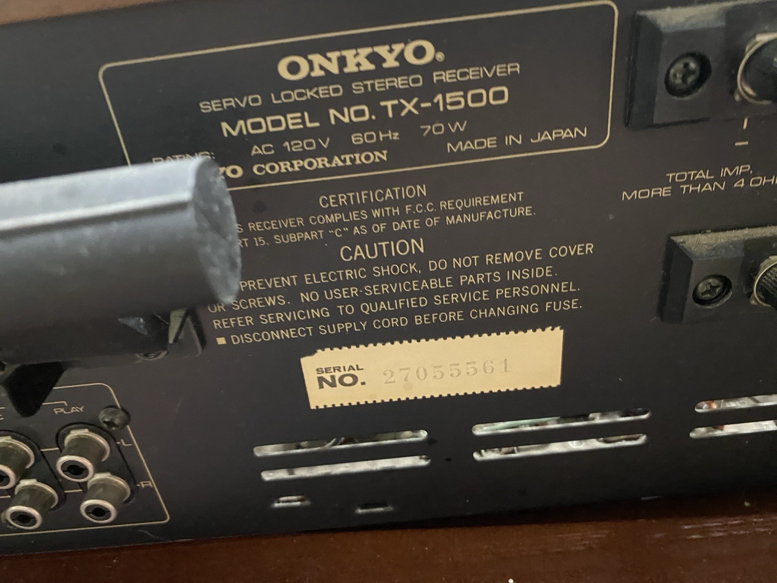 Onkyo Stereo Receiver TX-1500 Servo Locked AM/FM Stereo Receiver (1979-80)