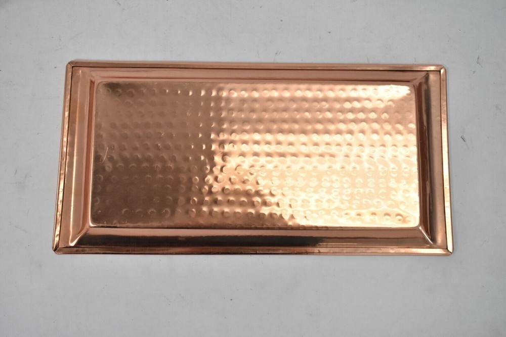 Hammered Tray 2 Pack Serving Platters Rectangular Dishes 16" x 8" & 12" x 6"