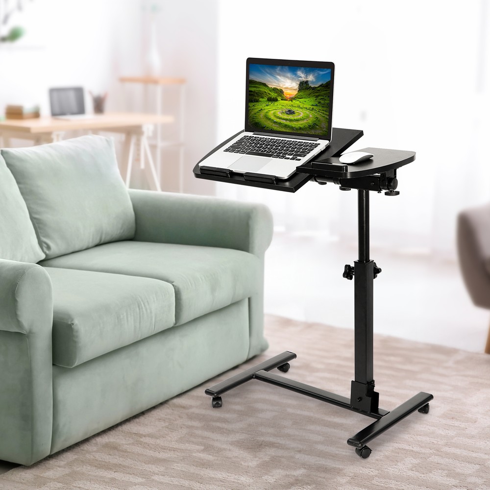 Rolling Laptop Desk Over Sofa Angle Height Adjustable Bed Notebook Table Stand