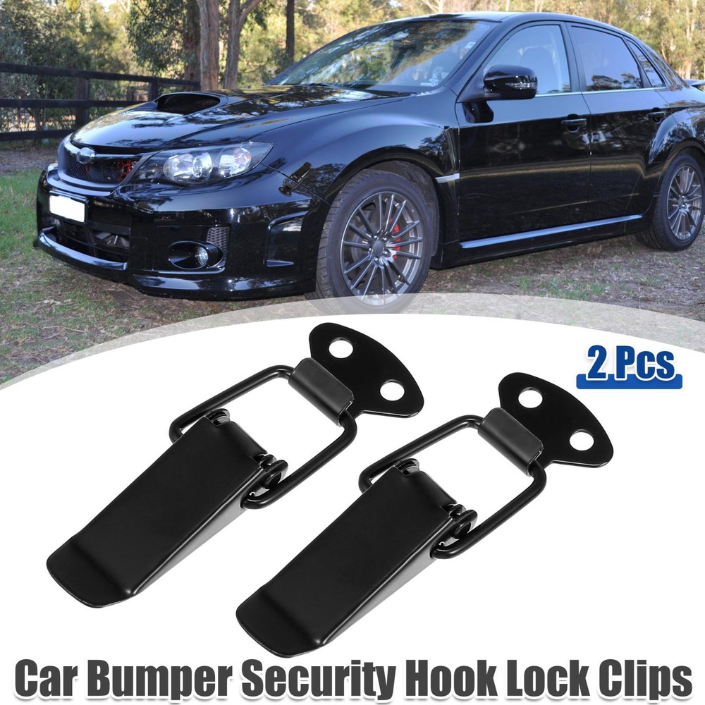 Car Trunk Bumper Security Hook Lock Clips Quick Release Hook Black 105x33mm 2pcs