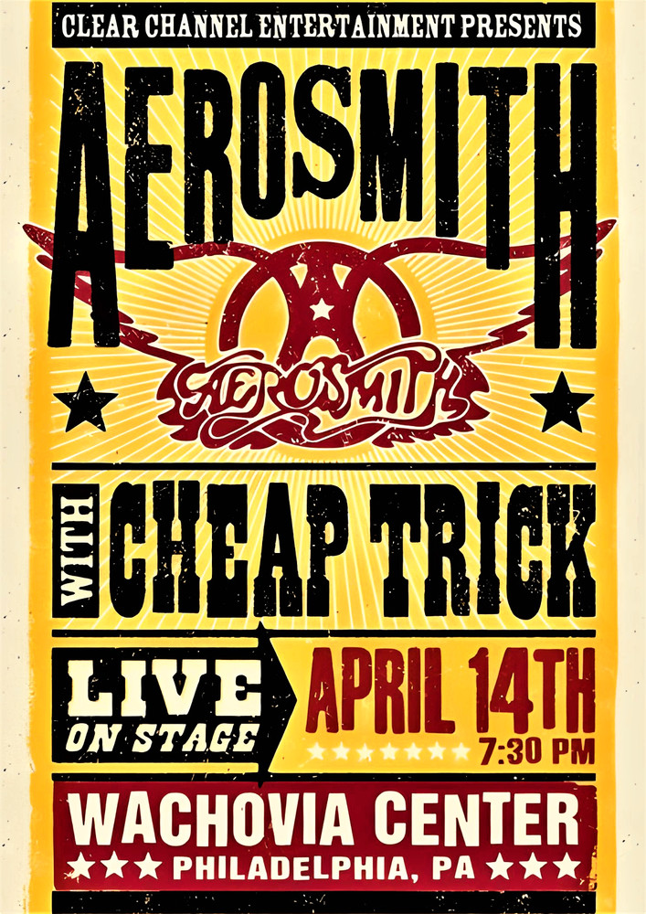 Aerosmith CONCERT POSTER 12"x18" Free shipping Wachovia Center Philly