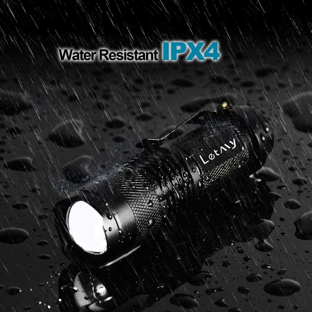 2-Pack Tactical LED Flashlights, Zoomable, 3 Modes, Waterproof, Belt Clip EDC