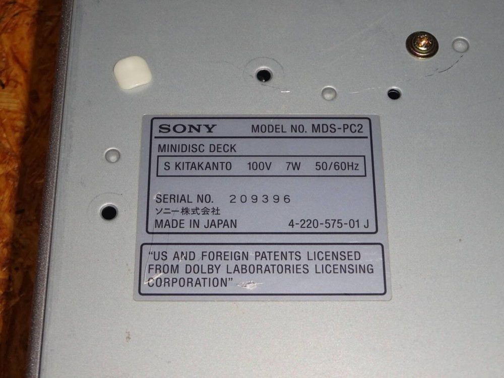 Sony MDS-PC2 MD Deck Mini Disc Player #0001