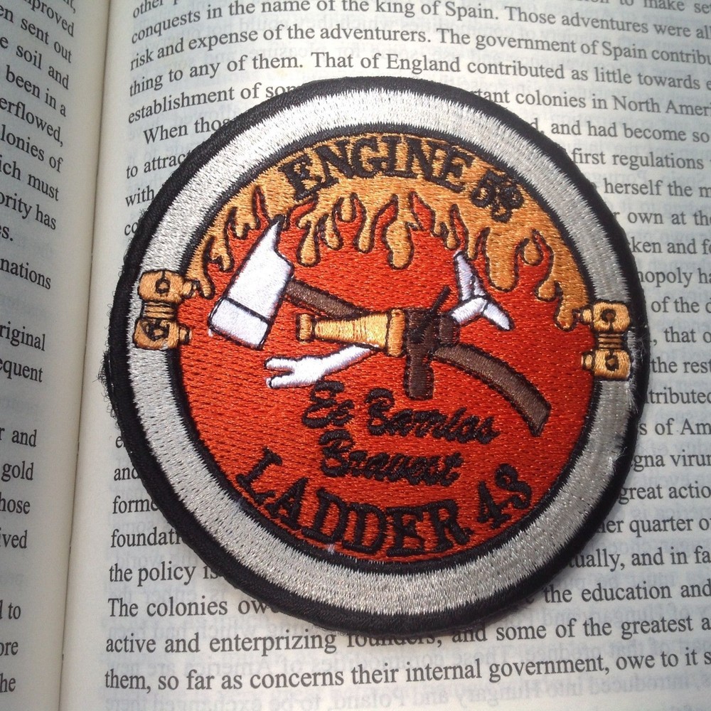LADDER 43 ENGINE 53 FIRE MILSPEC U.S. ARMY TACTICAL BADGE HOOK PATCH *01