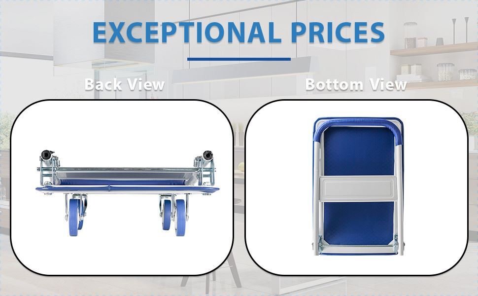 ( USED ) Folding Hand Truck Dolly Cart Wheels Luggage Cart Trolley Moving 330lbs