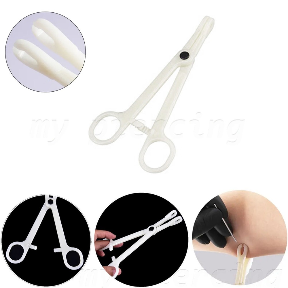 Sterilized Disposable Slotted Sponge Piercing Forceps Body Piercing Tools